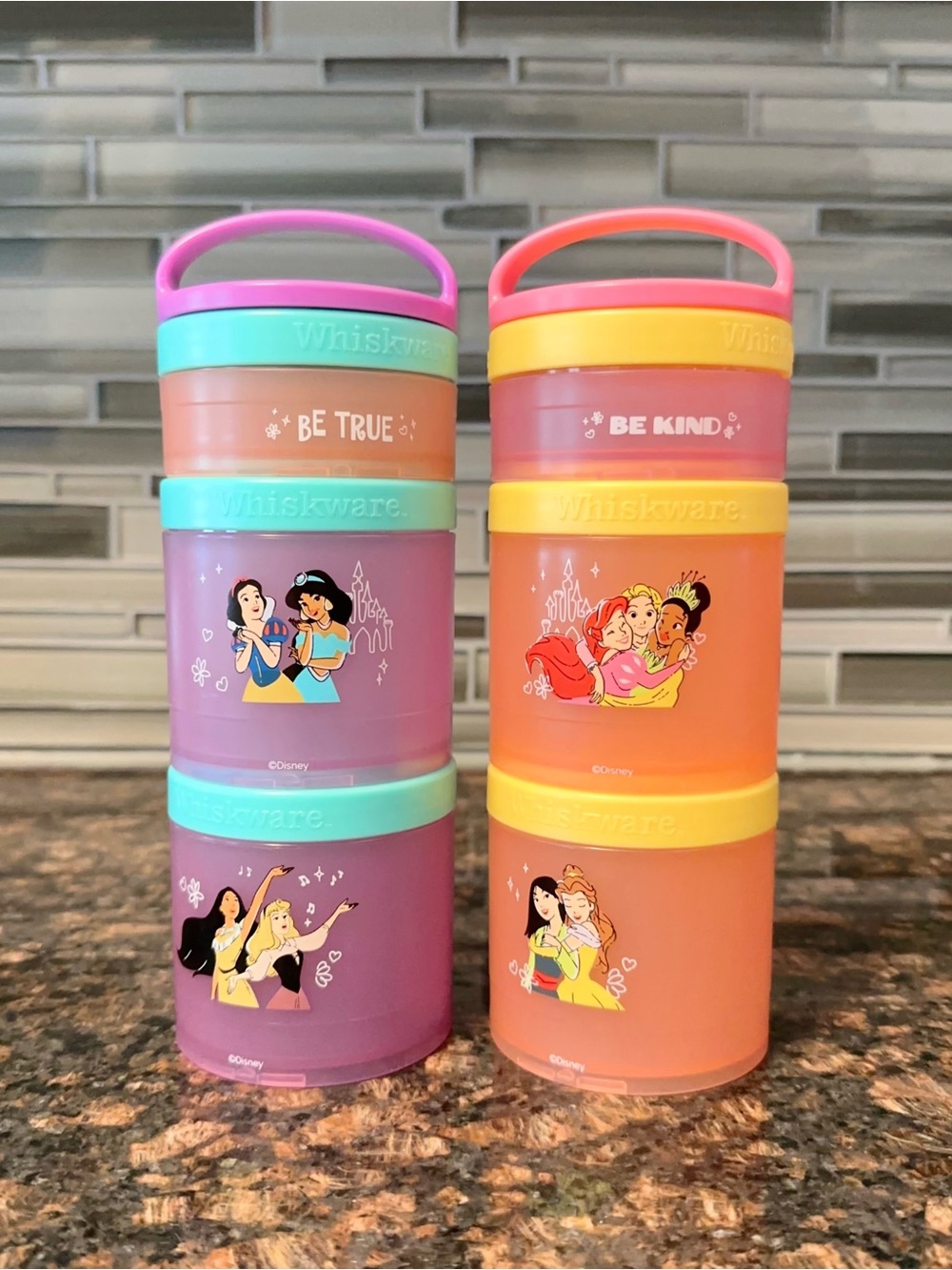 Whiskware Disney Princess Stackable Snacking Containers Set of 2